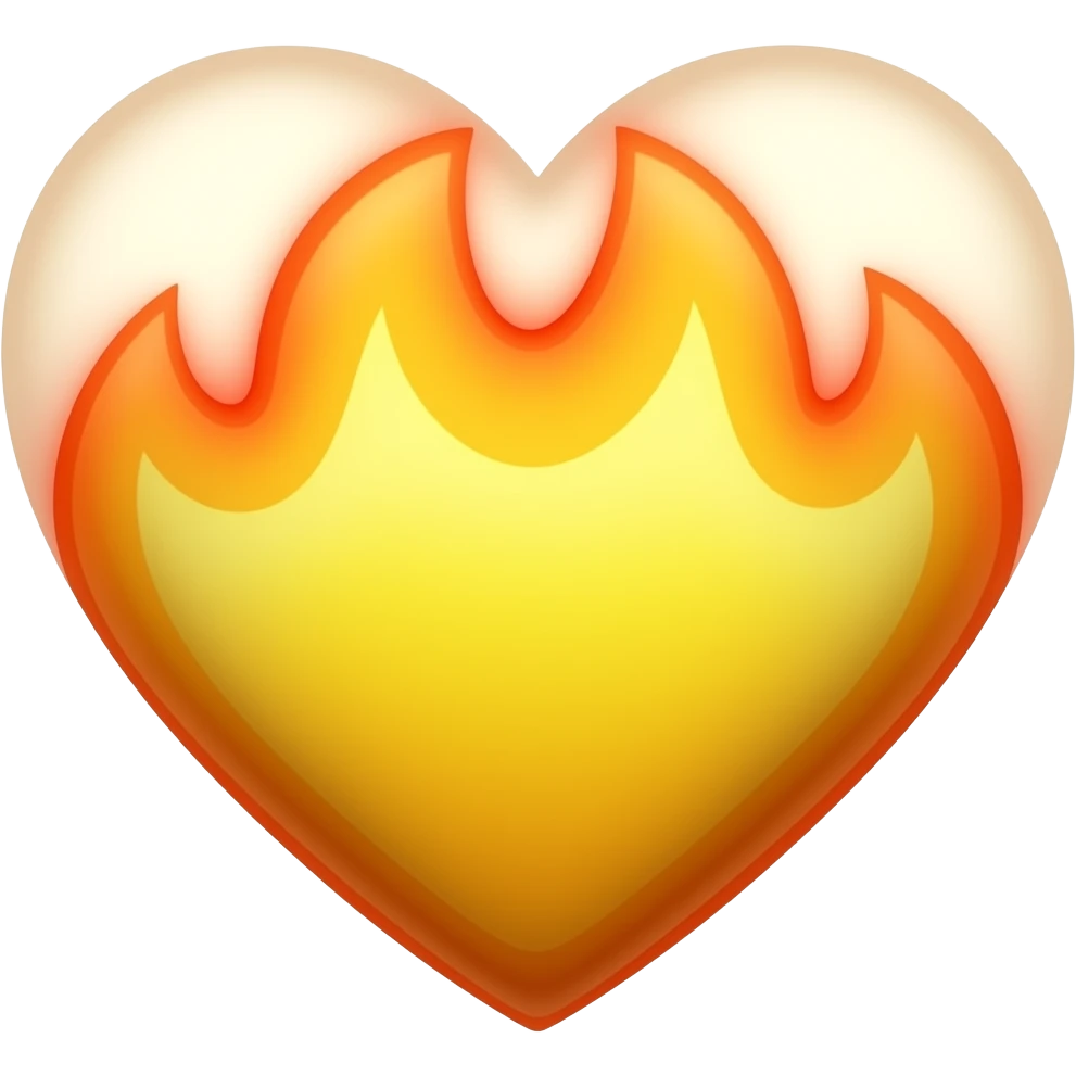 Из этого стикера ❤️🔥 сделай жёлтое с огнём emoji