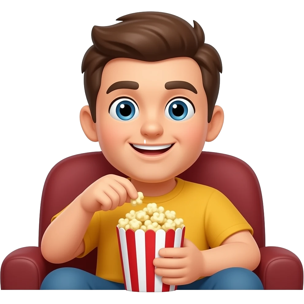 persona viendo una peli con palomitas emoji
