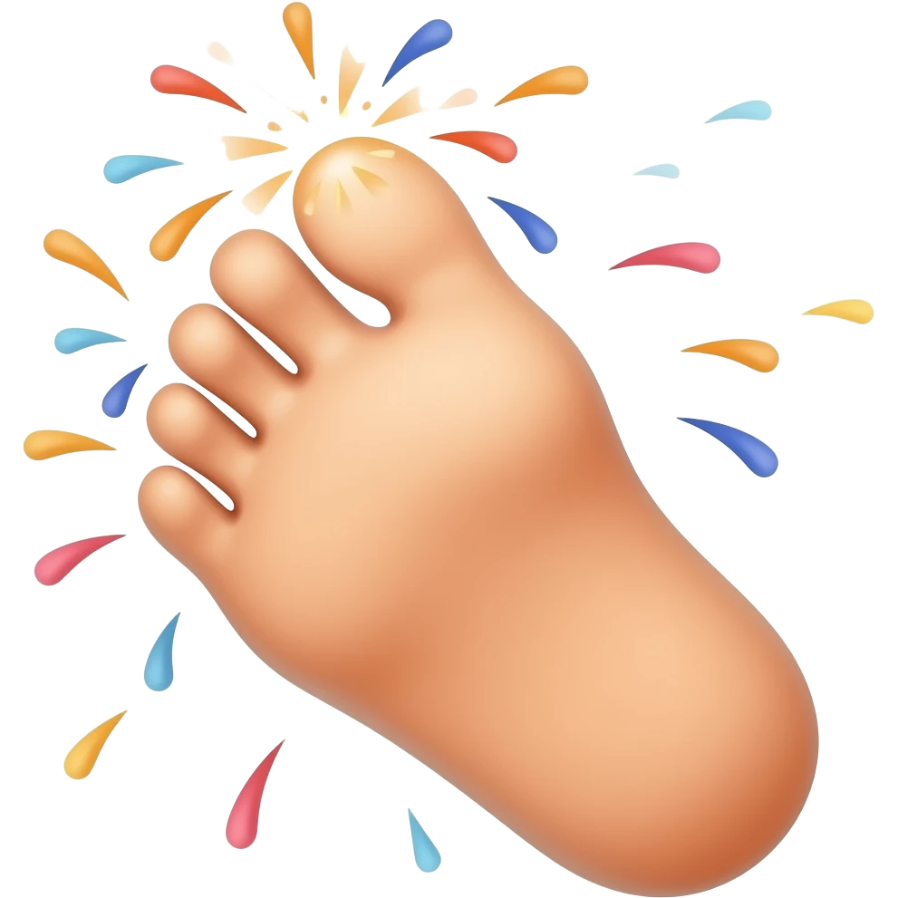 A foot but the toes are Fireworks emoji