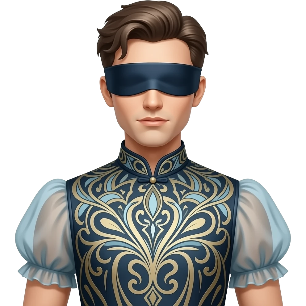art nouveau dress guy mannequin blindfolded clothing doll emoji