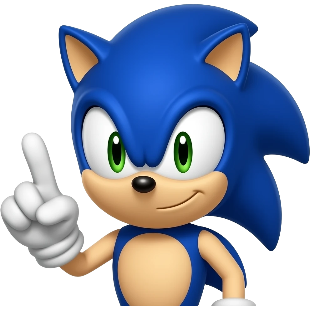 2 parmak gösteren sonic emoji
