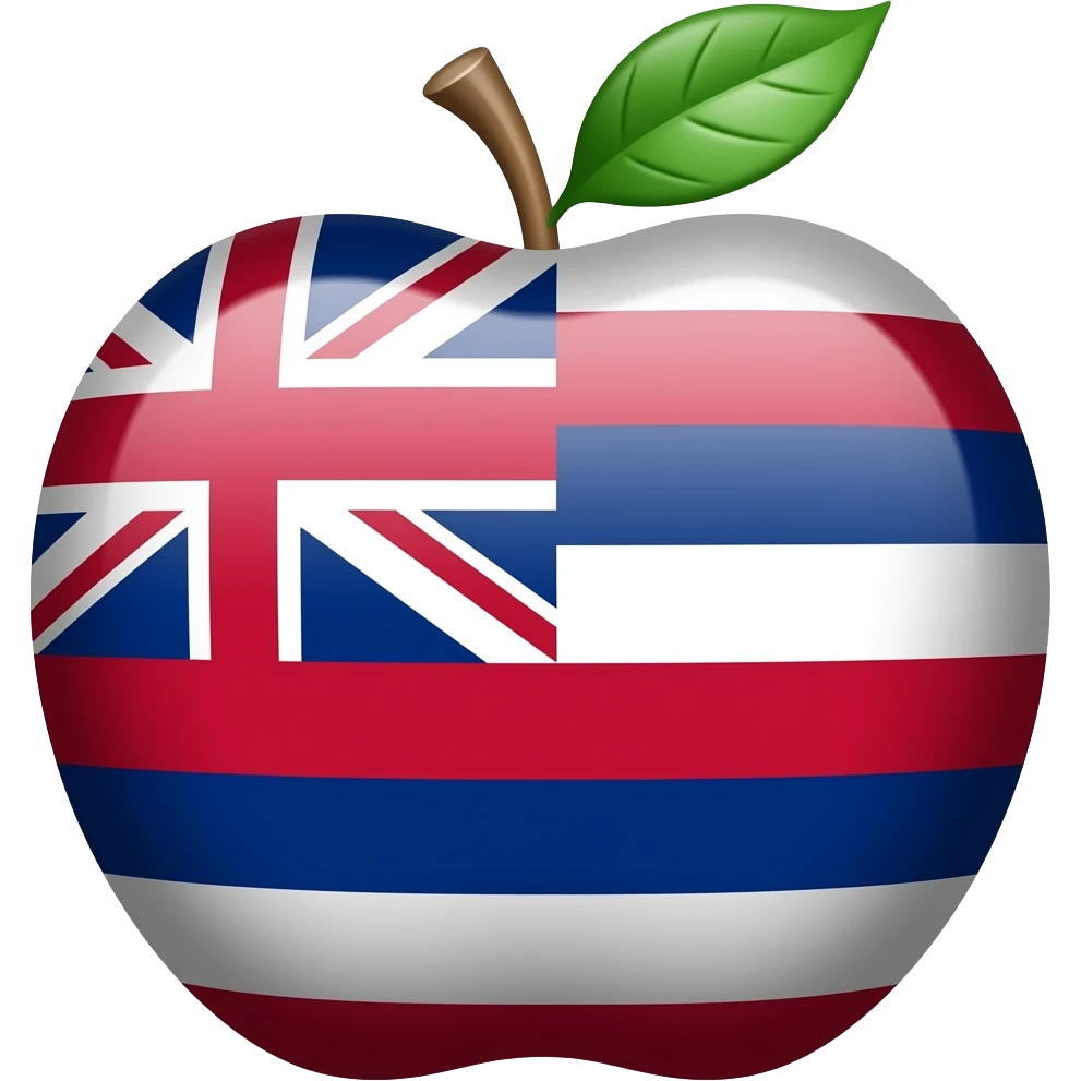 Hawaii apple flag emoji