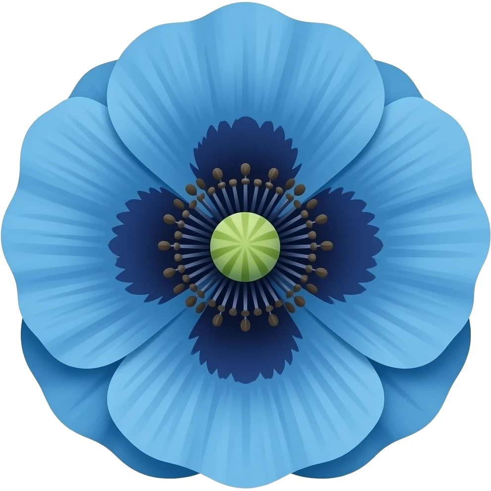 blue poppy emoji