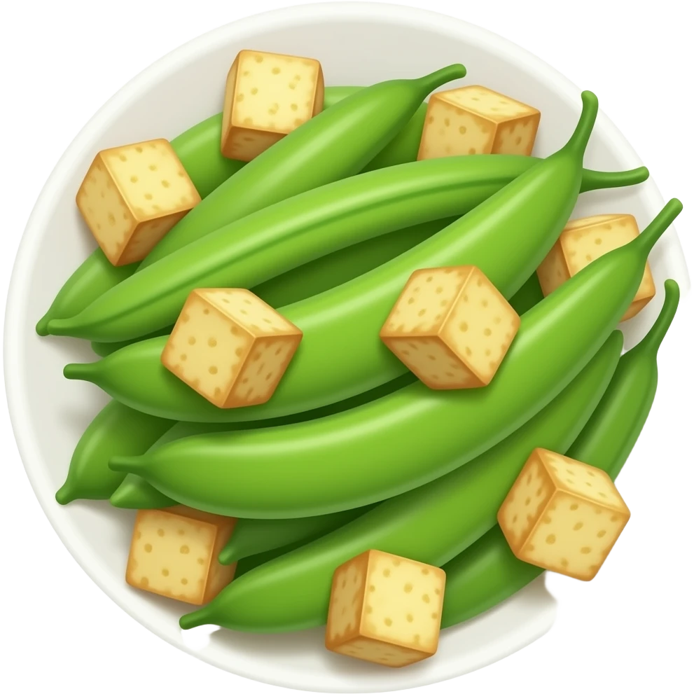 שעועית ירוקה עם קוביות טופו צרוב emoji