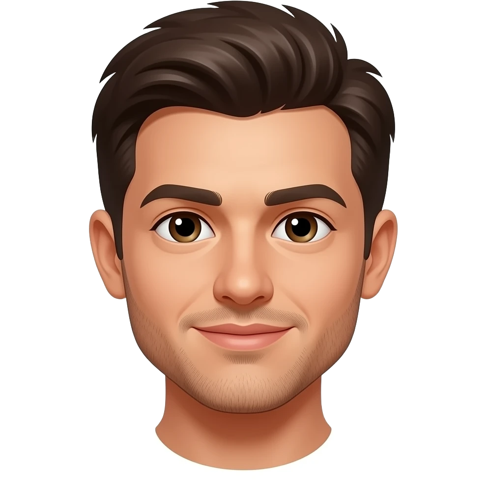 남성의 얼굴이 햇빛이 있을때랑 없을때 2장을 만들고 싶어 emoji