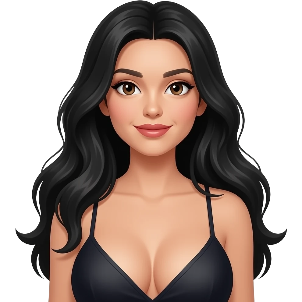 Long black hair, bigger boobs emoji