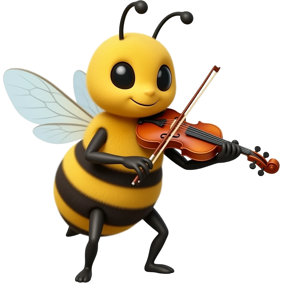 bee playing violin emoji