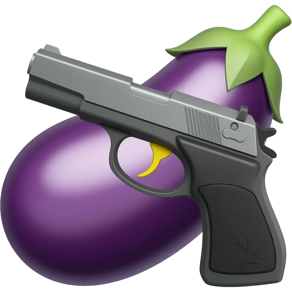 Eggplant pistol emoji