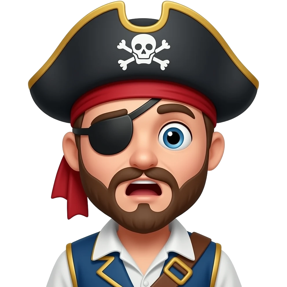 Pirate étonné emoji