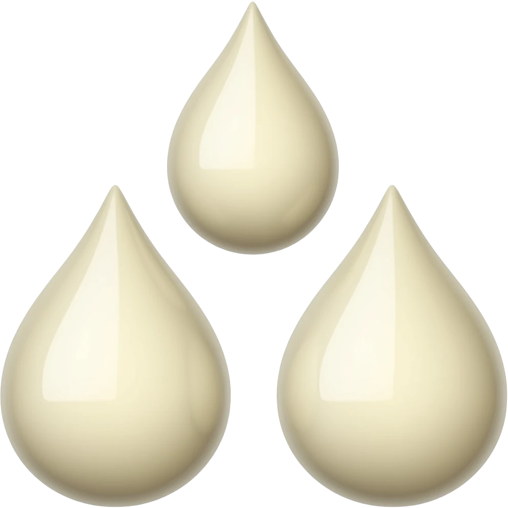 three creamy drops emoji