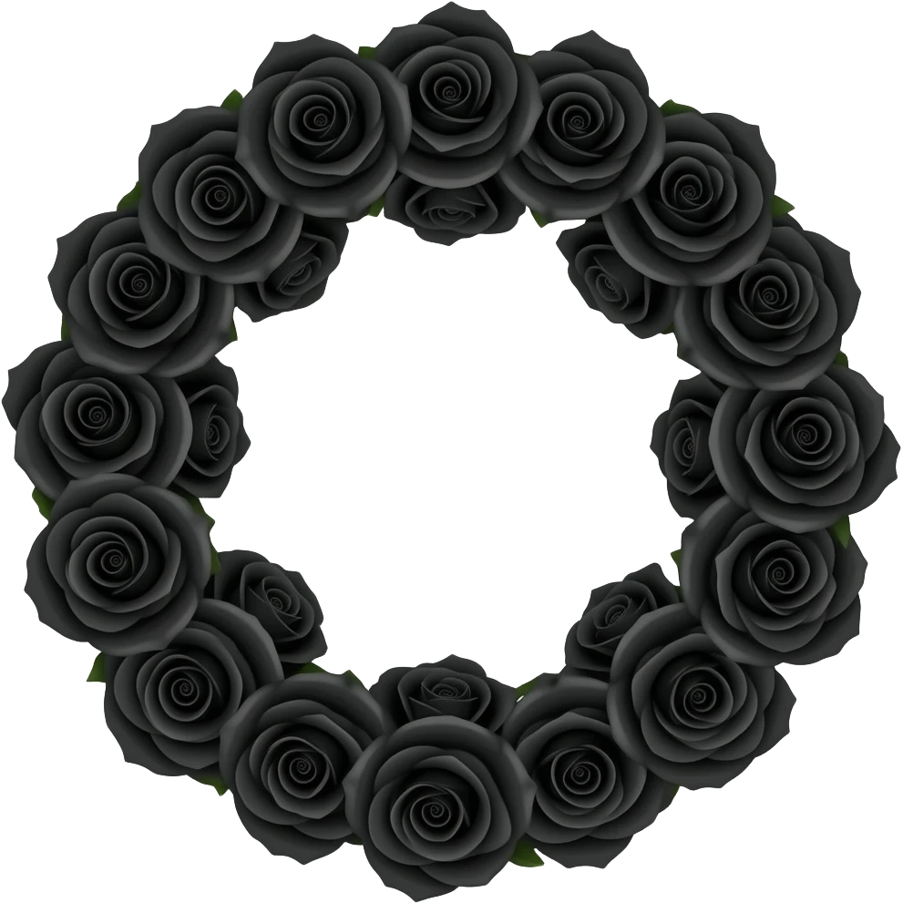 circle of black roses emoji
