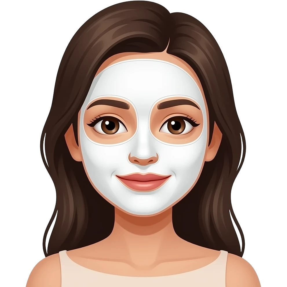 女的敷白色面膜的美容 emoji