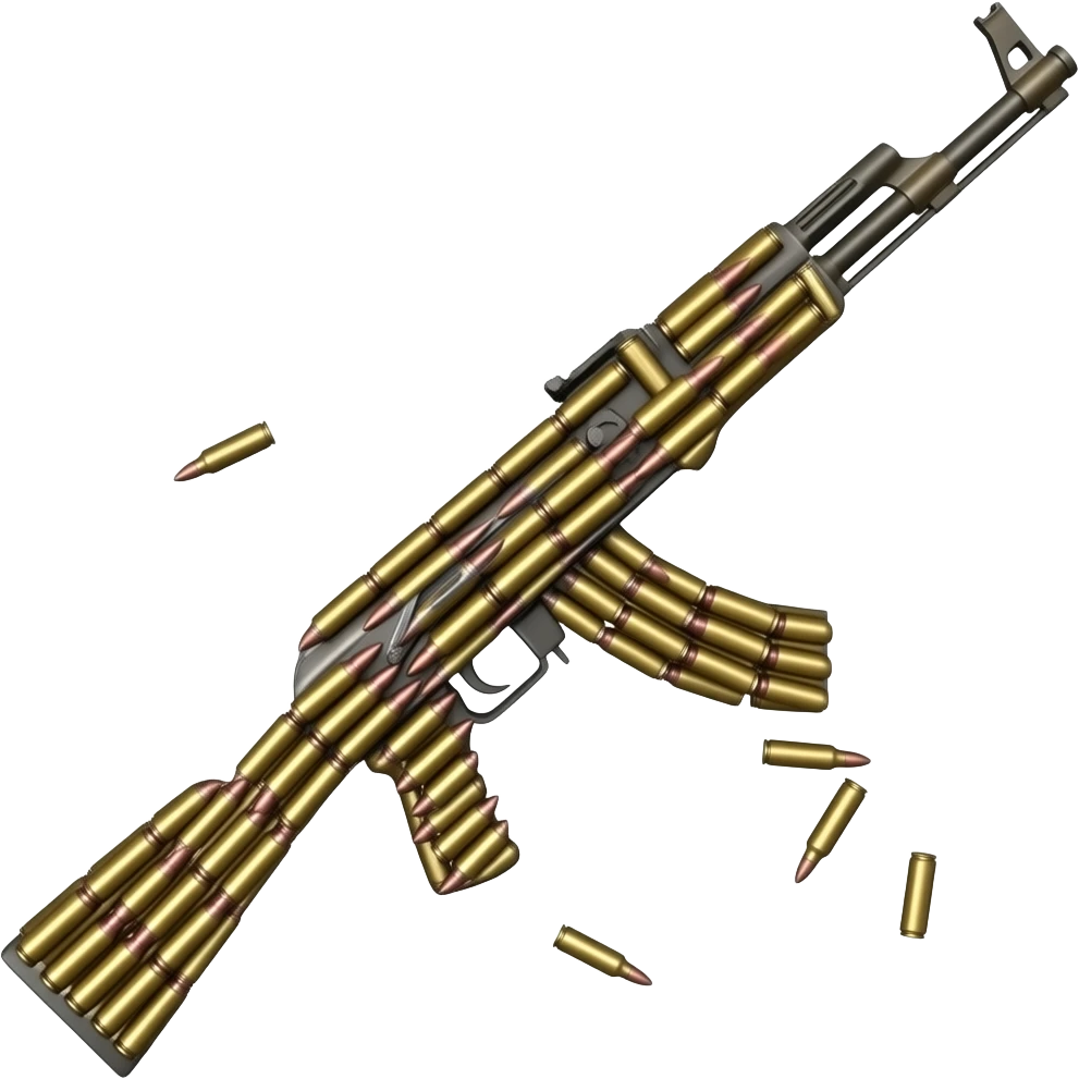 Ak-47 made of bullets emoji