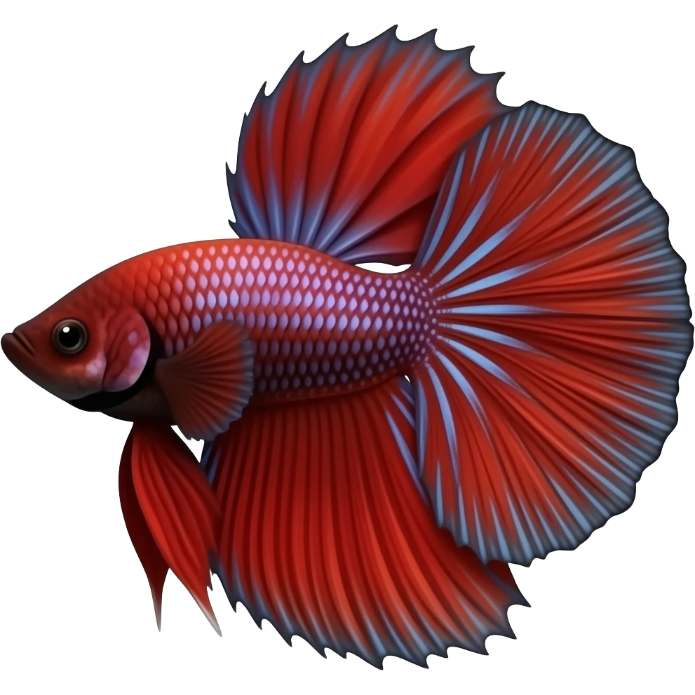 Red betta fish veil tail emoji