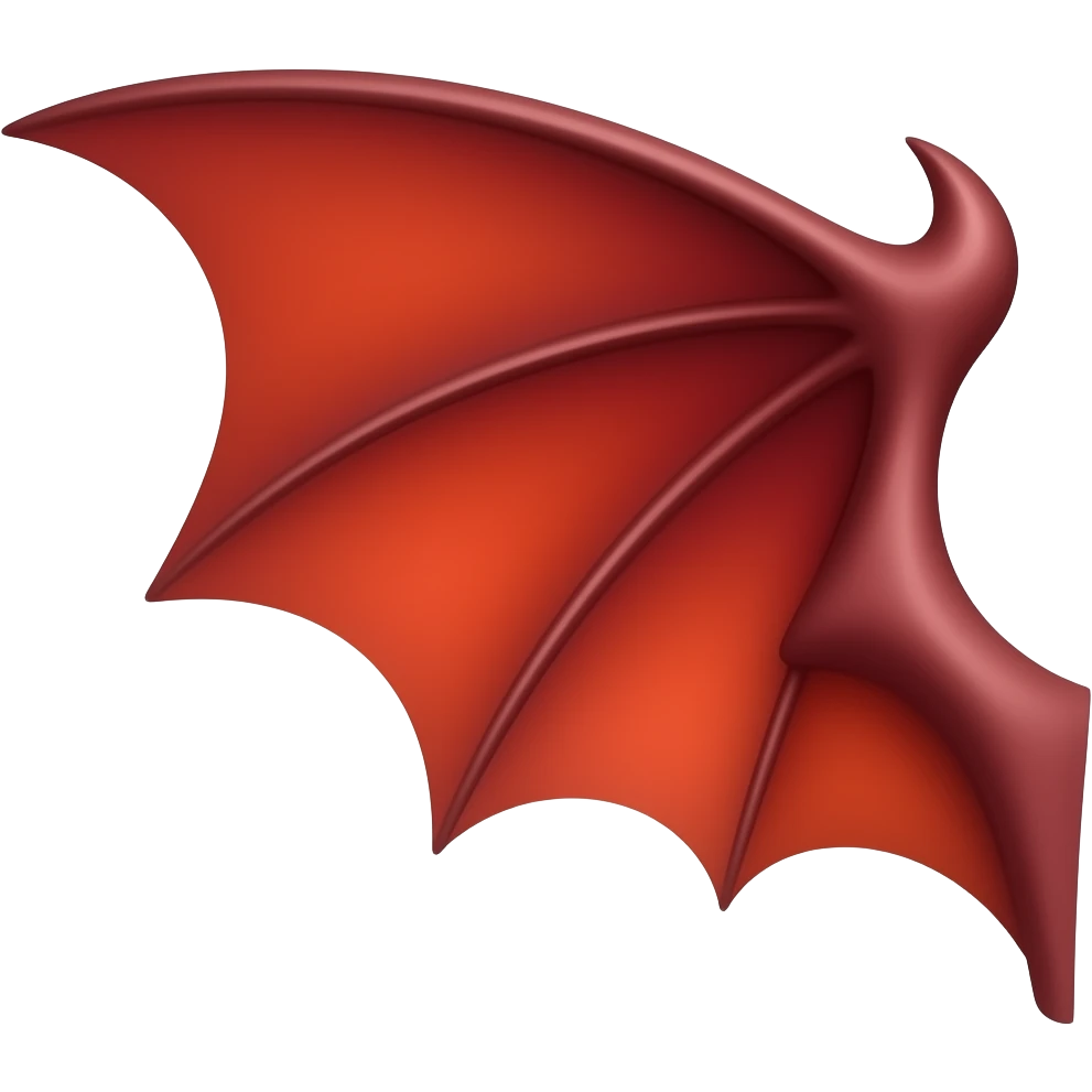 Devil left side wing emoji