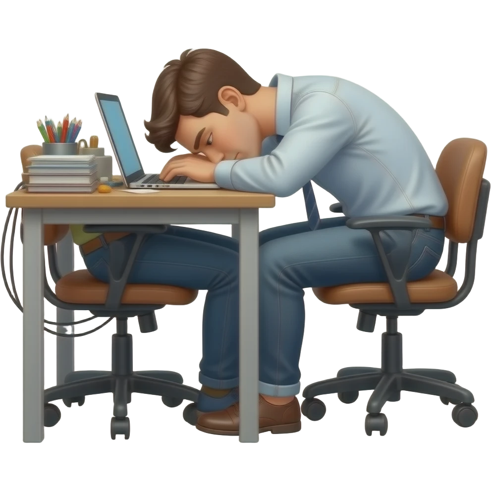 sitting behind laptop with wrong posture emoji