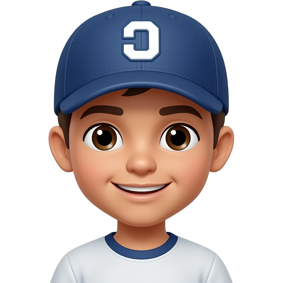 a kid emoji brown faced wearing a football cap emoji