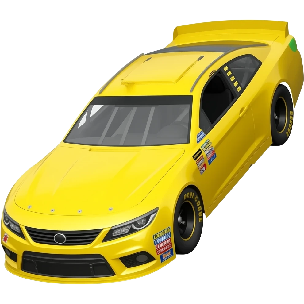 A yellow racing stock car emoji