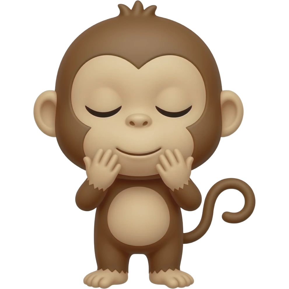 обезьяна закрывает глаза руками emoji