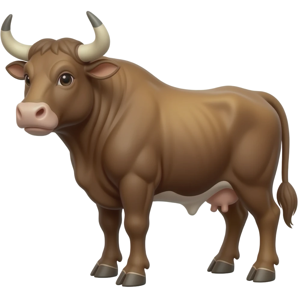 bull using computer emoji