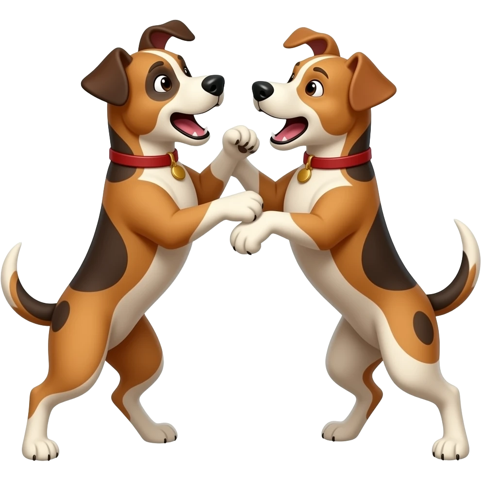 two dogs fighting emoji