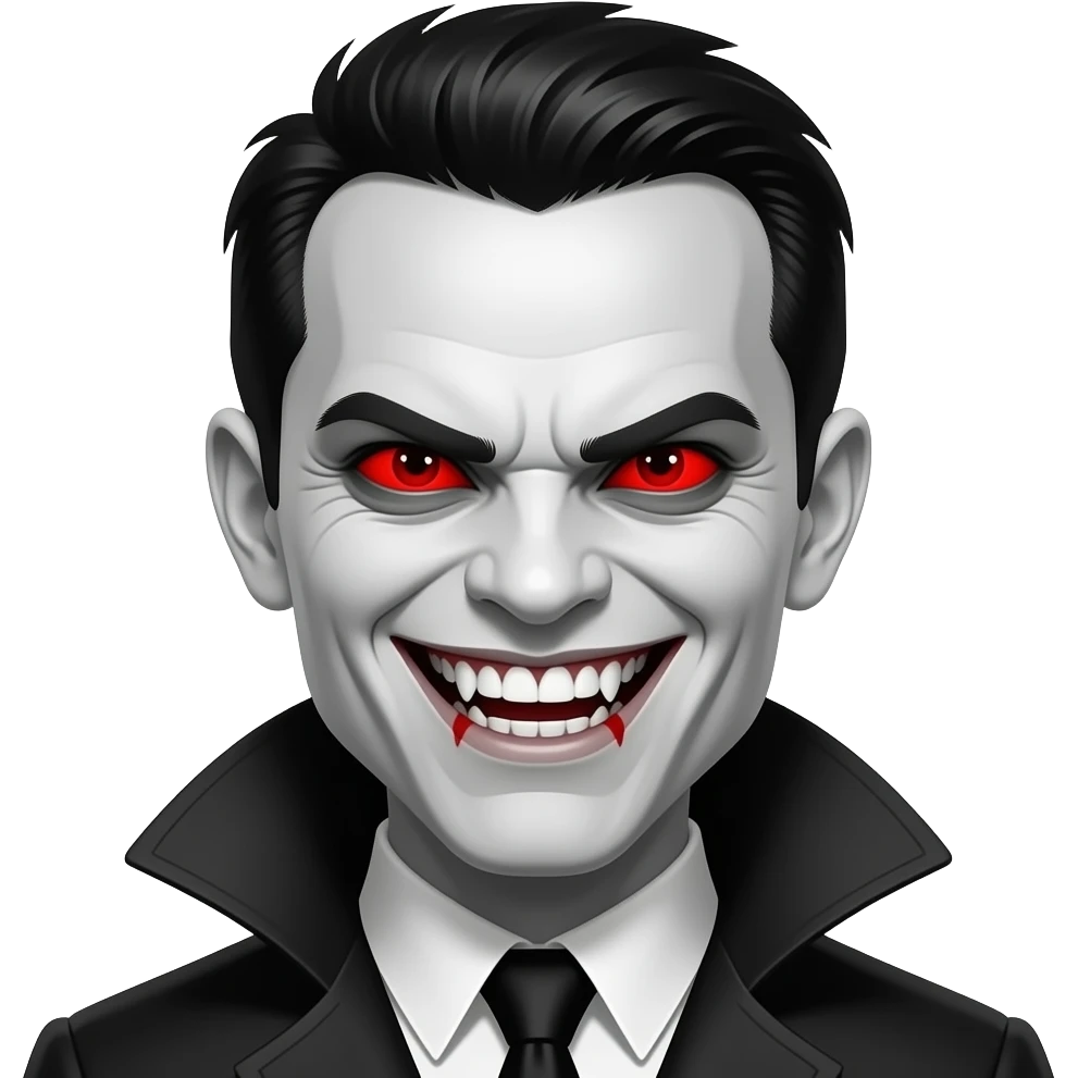 злобная улыбка черно белый -красный стиль emoji