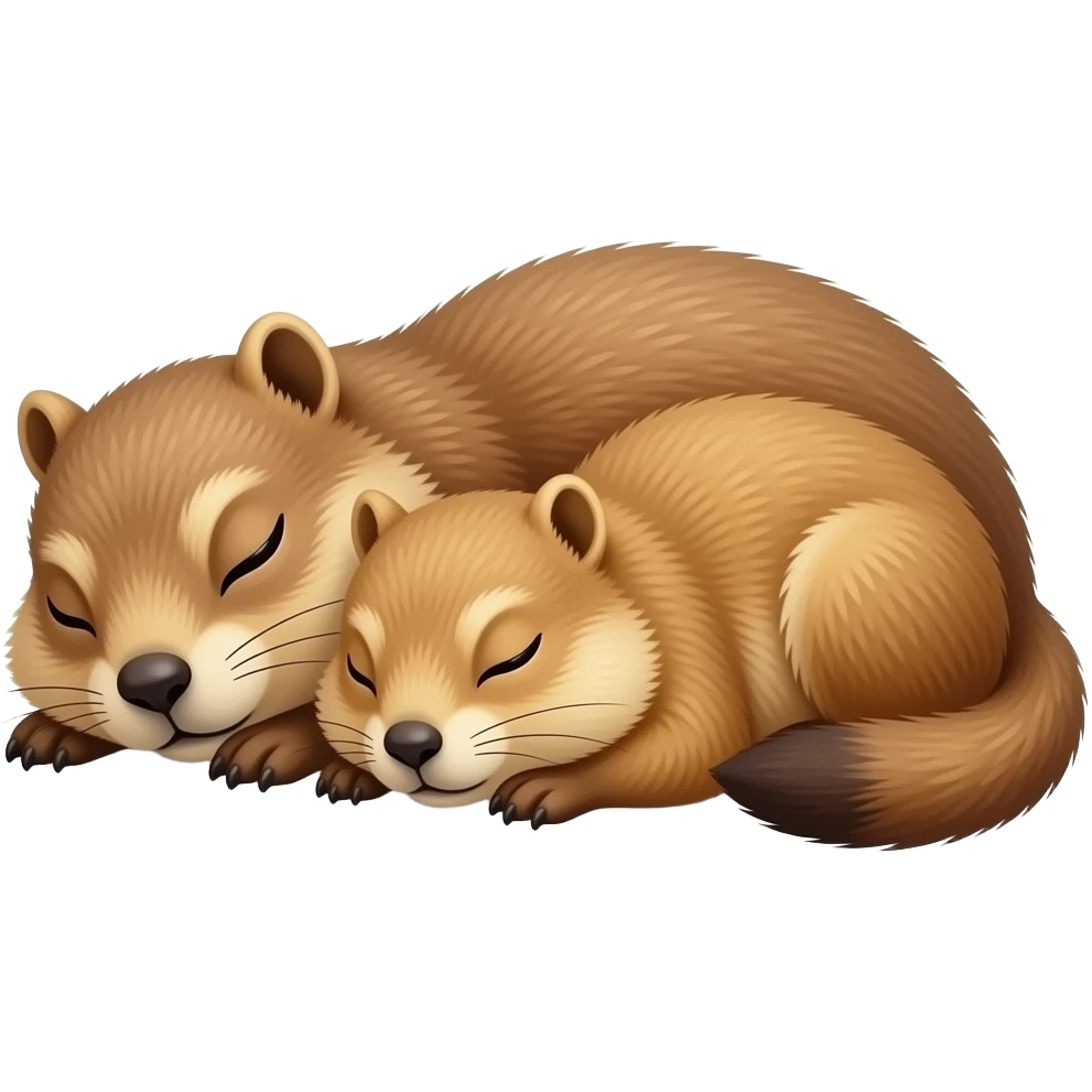 2 marmottes  ensemble qui dormez profondément trop mignonnes emoji