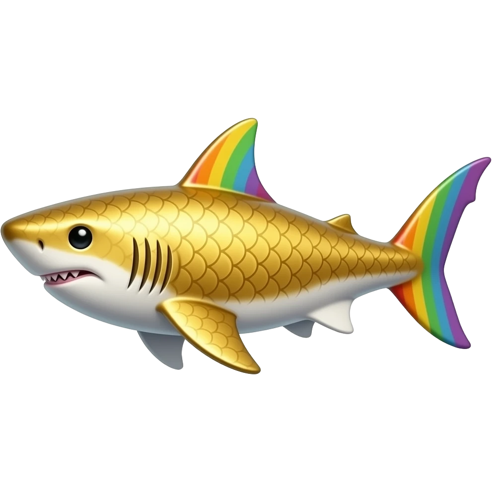 Rainbow Golden Shark emoji