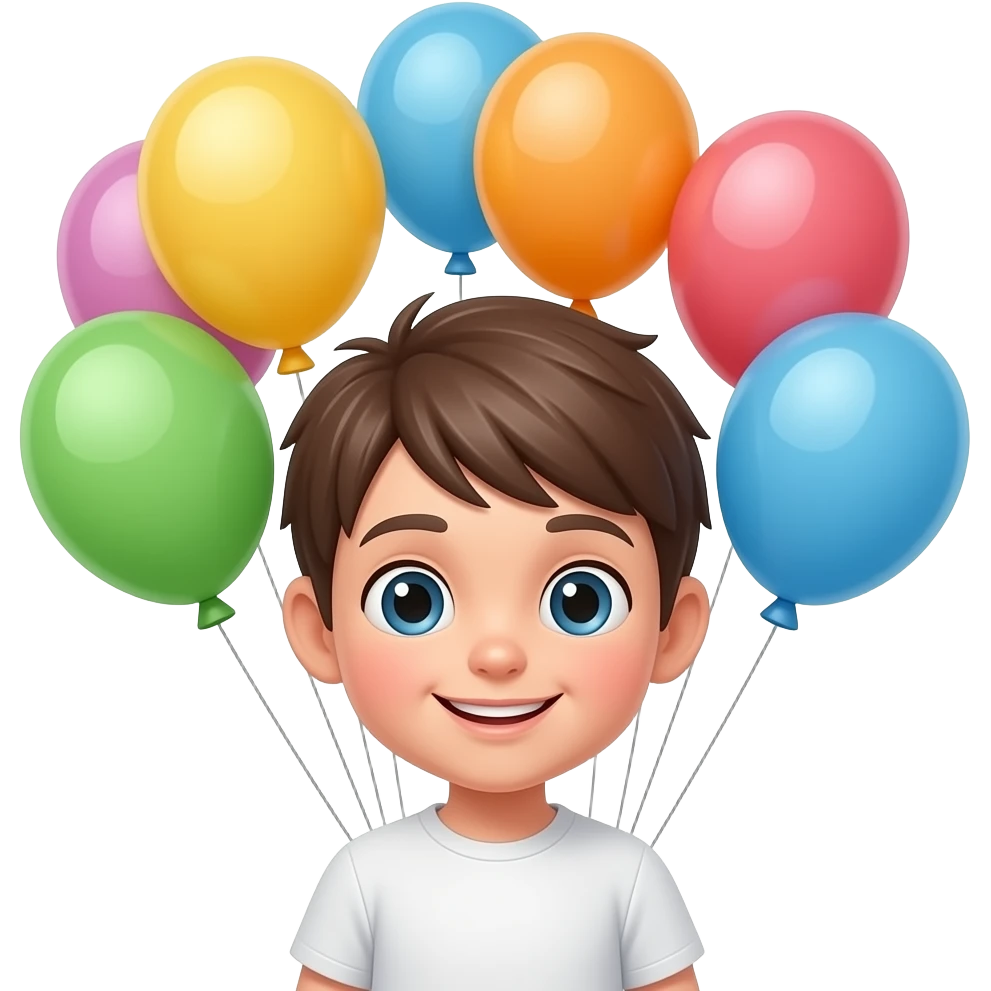 bust shot of a Kid with Balloons emoji