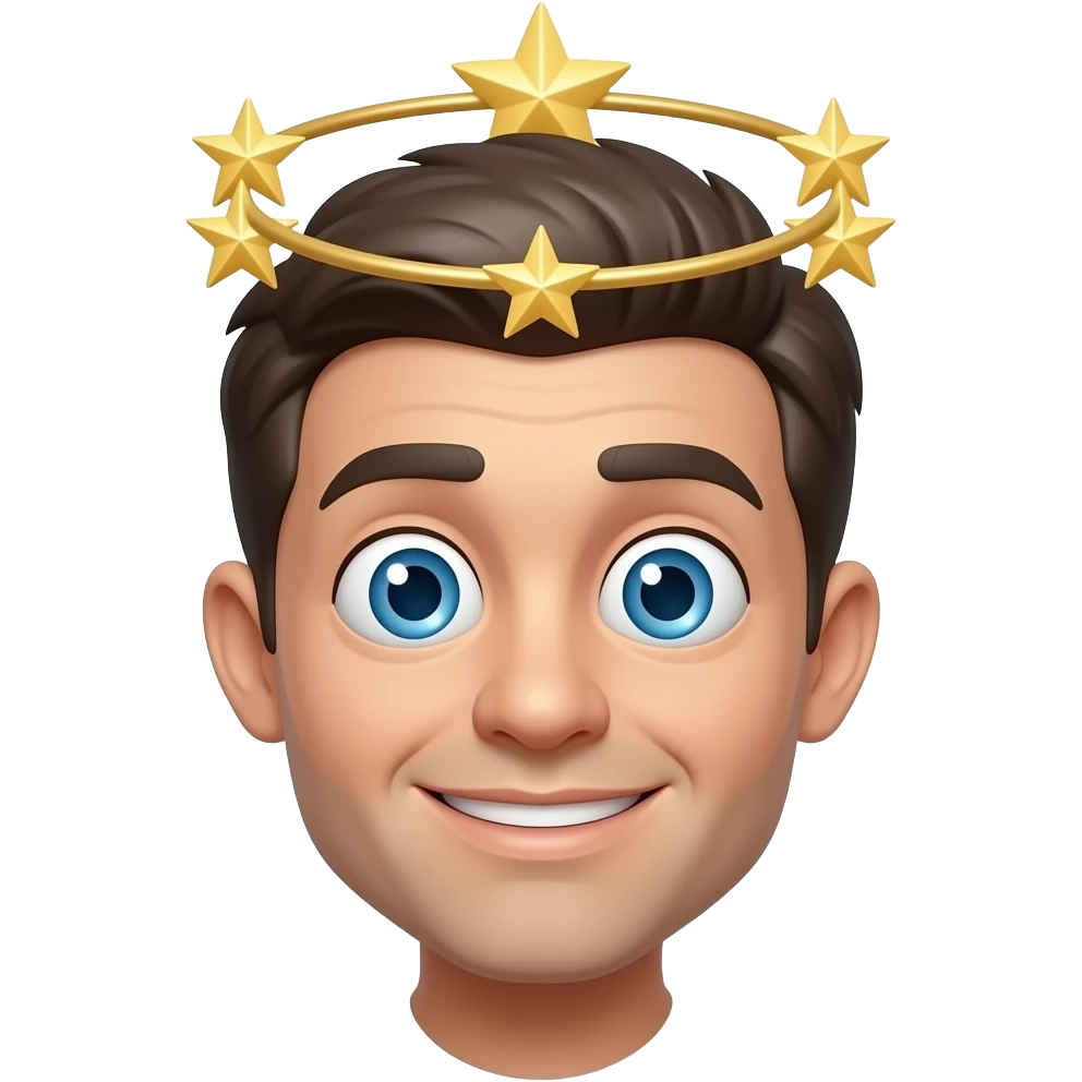 Dizzy emoji with the iconic swirly eyes and circling stars in the head emoji