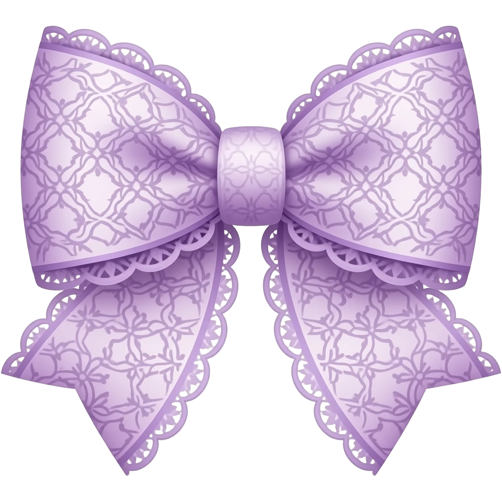 pastel purple ombre with lavender rococo style pattern on bow lace coquette bow emoji