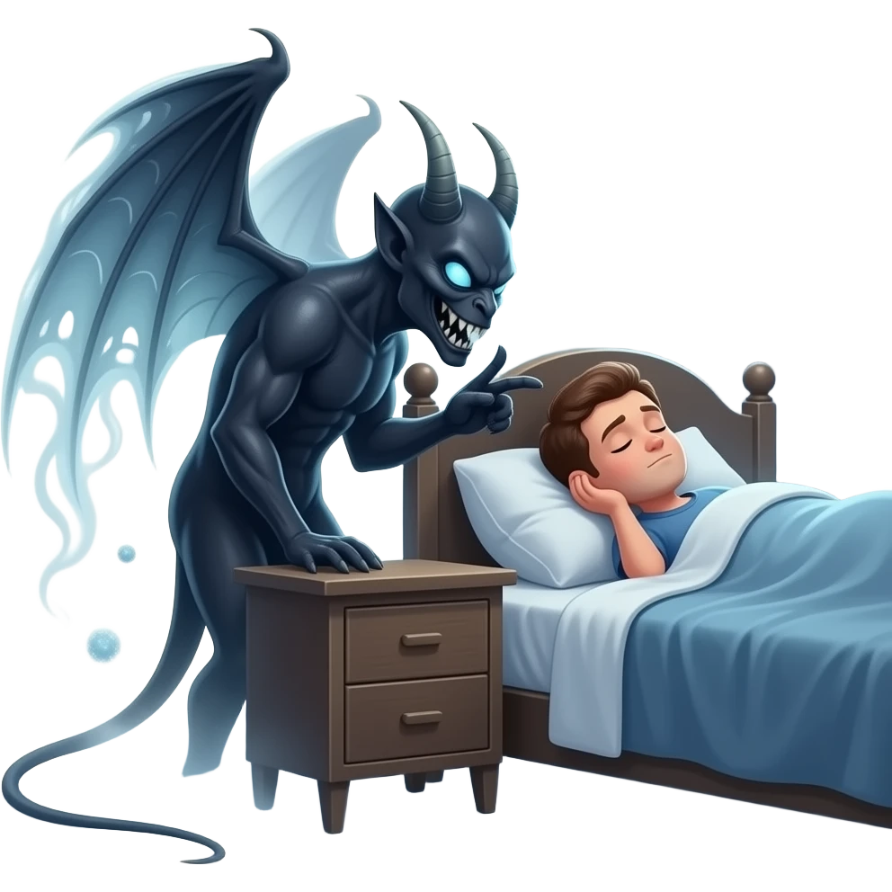 17. The Sleep Demon     Creepy entity trying to convince the user to stay in bed. emoji