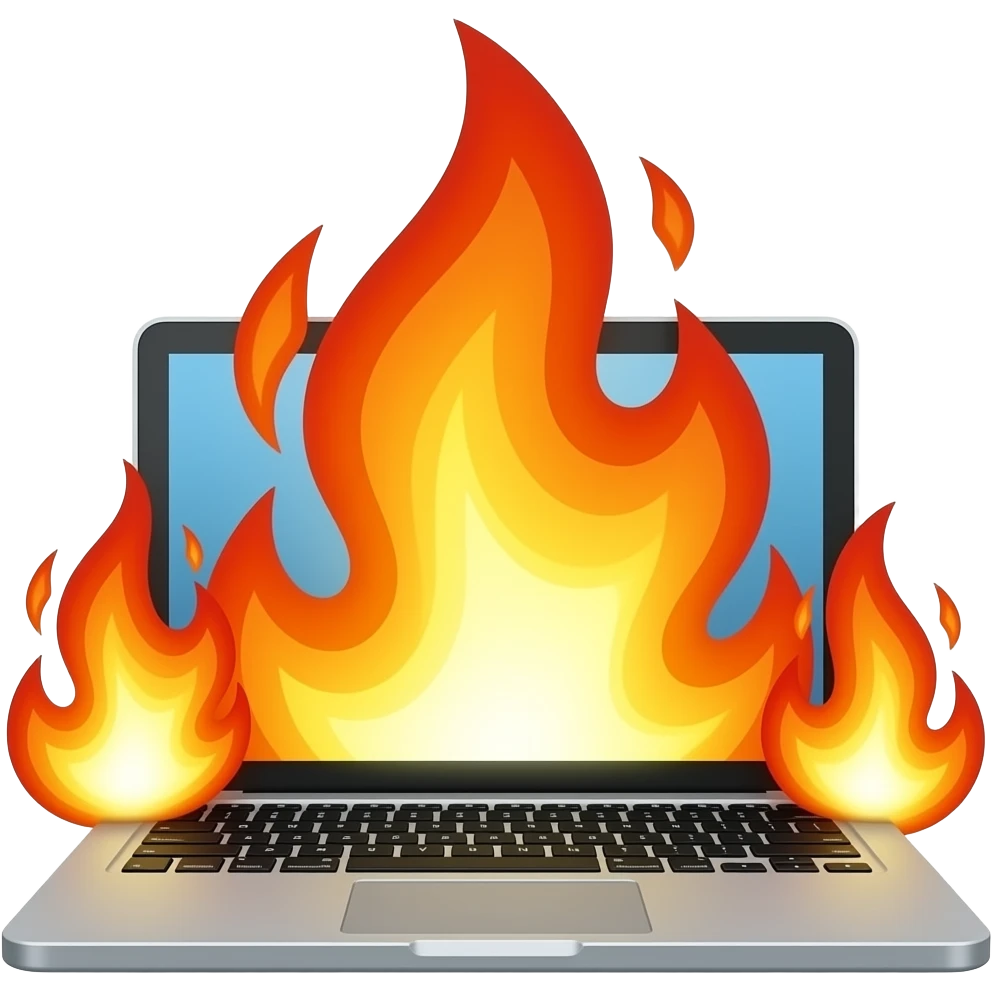 burning laptop emoji