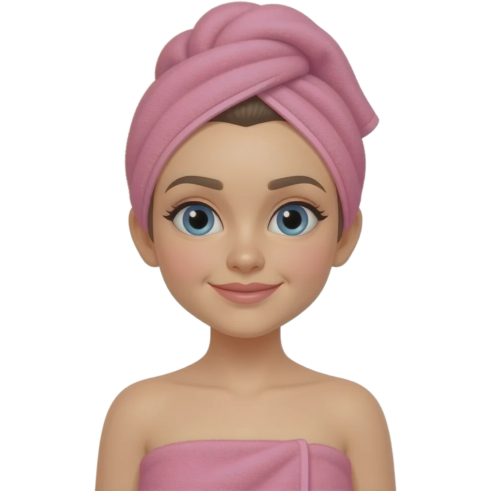 Girl with towel pink emoji