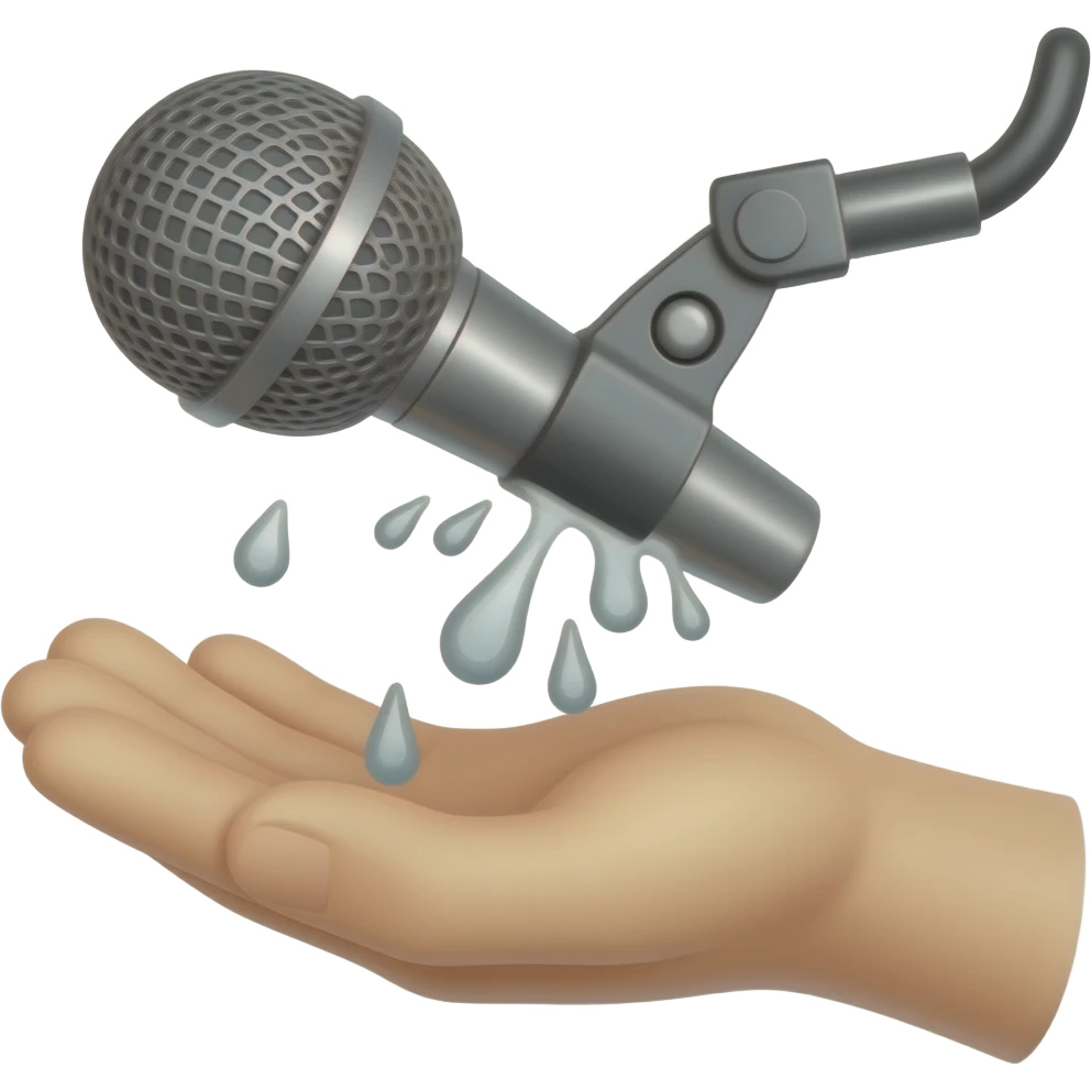 🎤 falling from 🫳 emoji