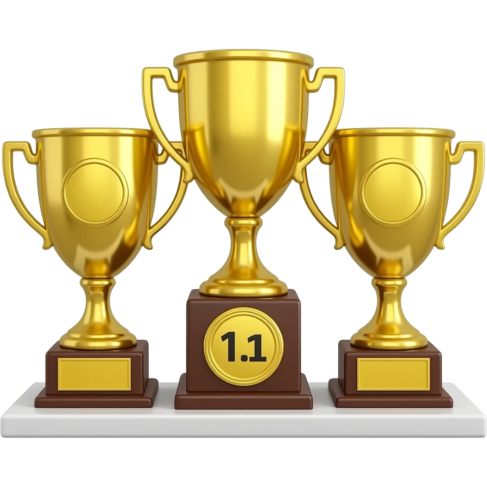 Marathon 1st place prizes on the shelf emoji