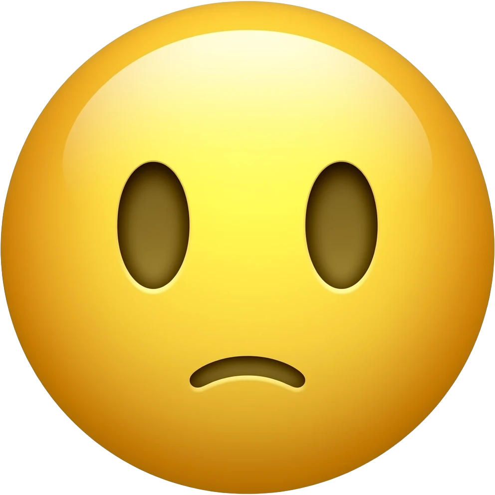 Сгенерируй желтый круглый смайлик, без эмоций emoji