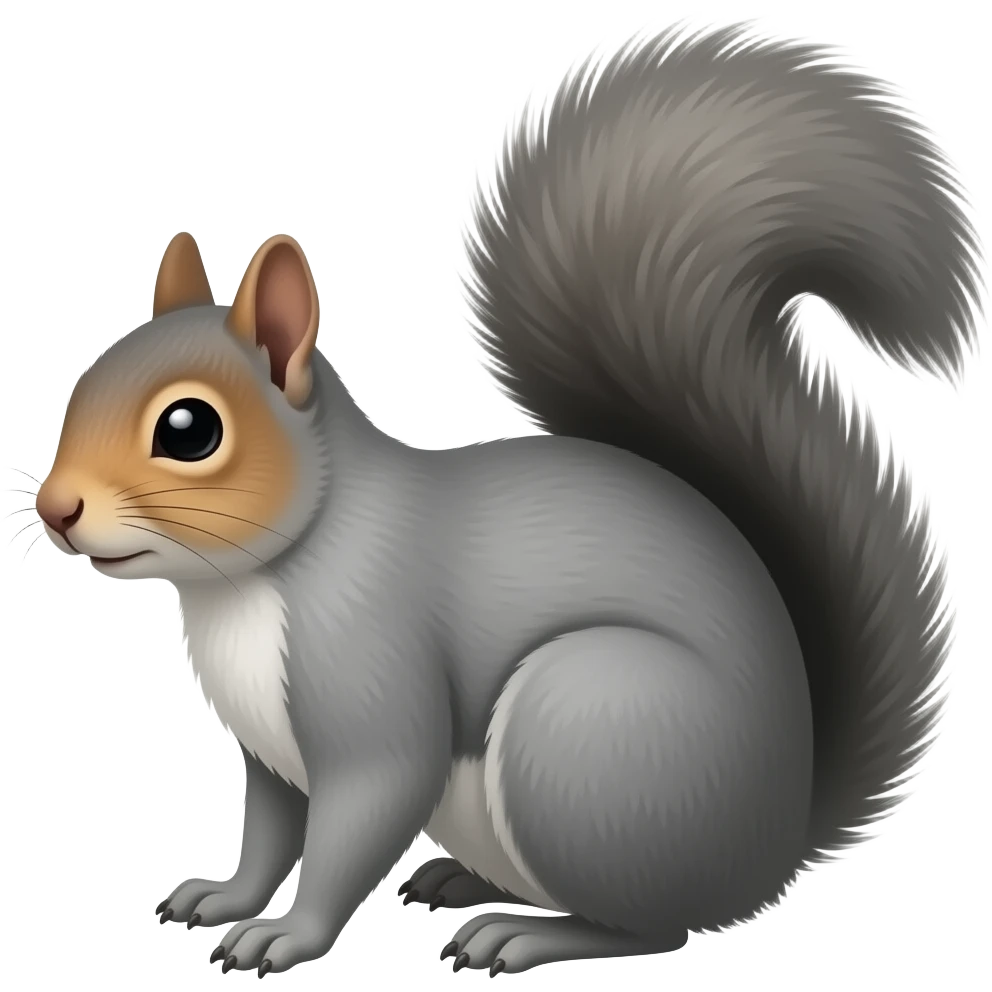 Grey black squirell emoji