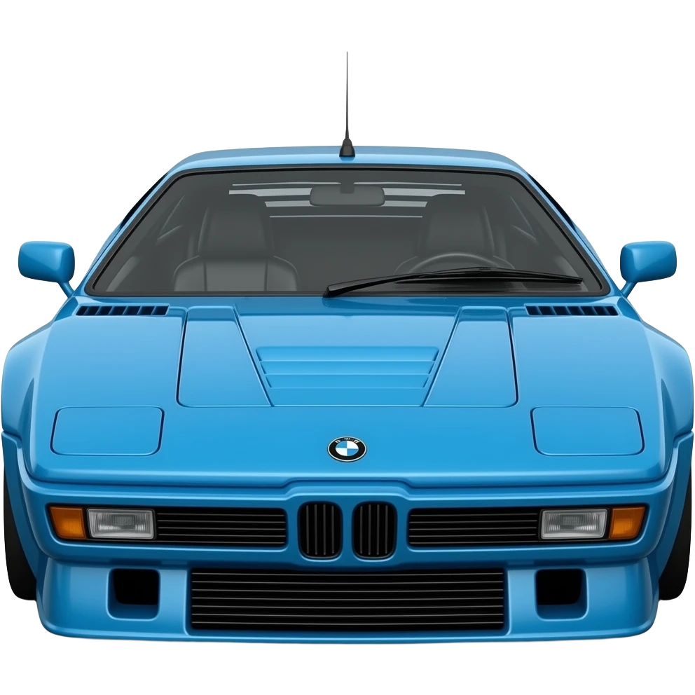 blue bmw m1, highly detailed hyper realistic emoji