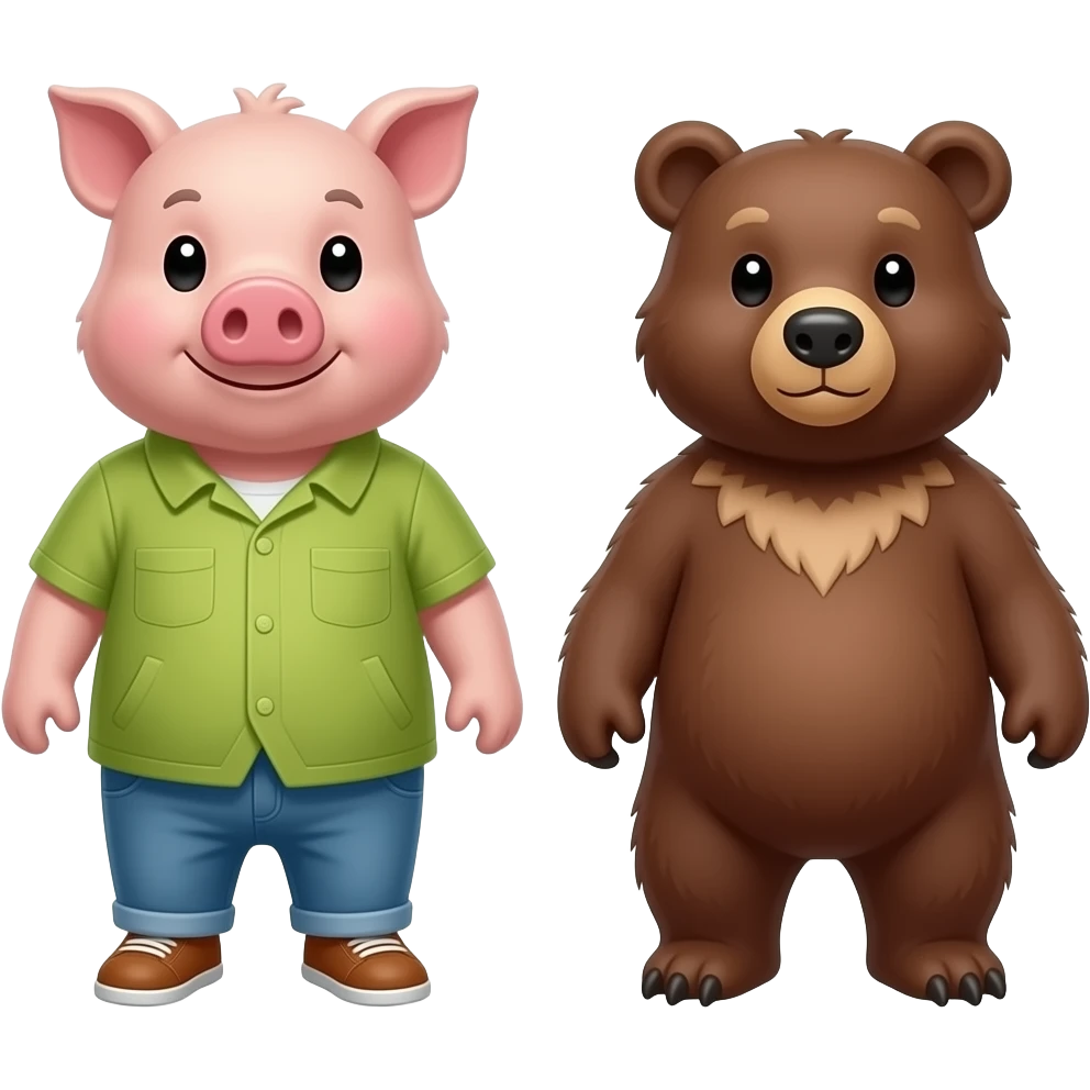 A yak a pig and a bear emoji | AI Emoji Generator