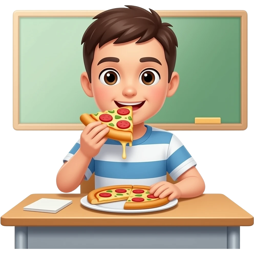 Мен сыныпта отырып пицца жеп отырмын emoji