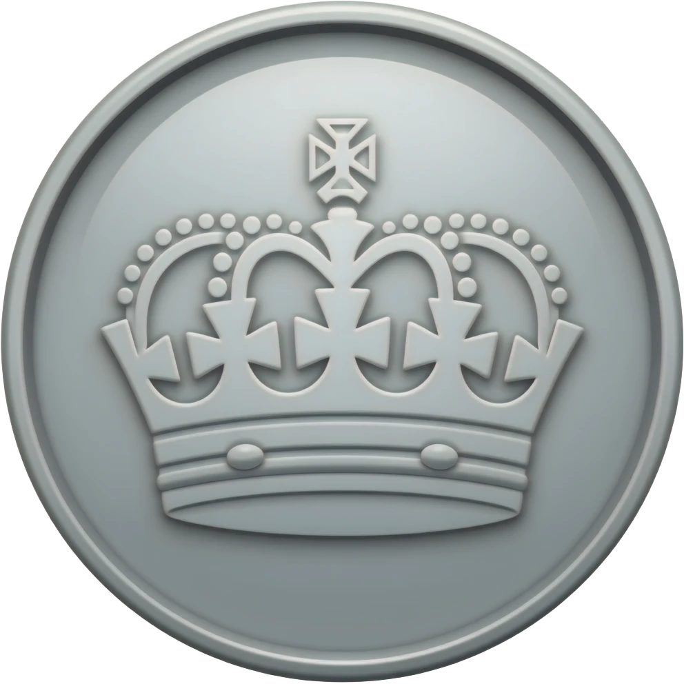 серебреная монета каролевства emoji