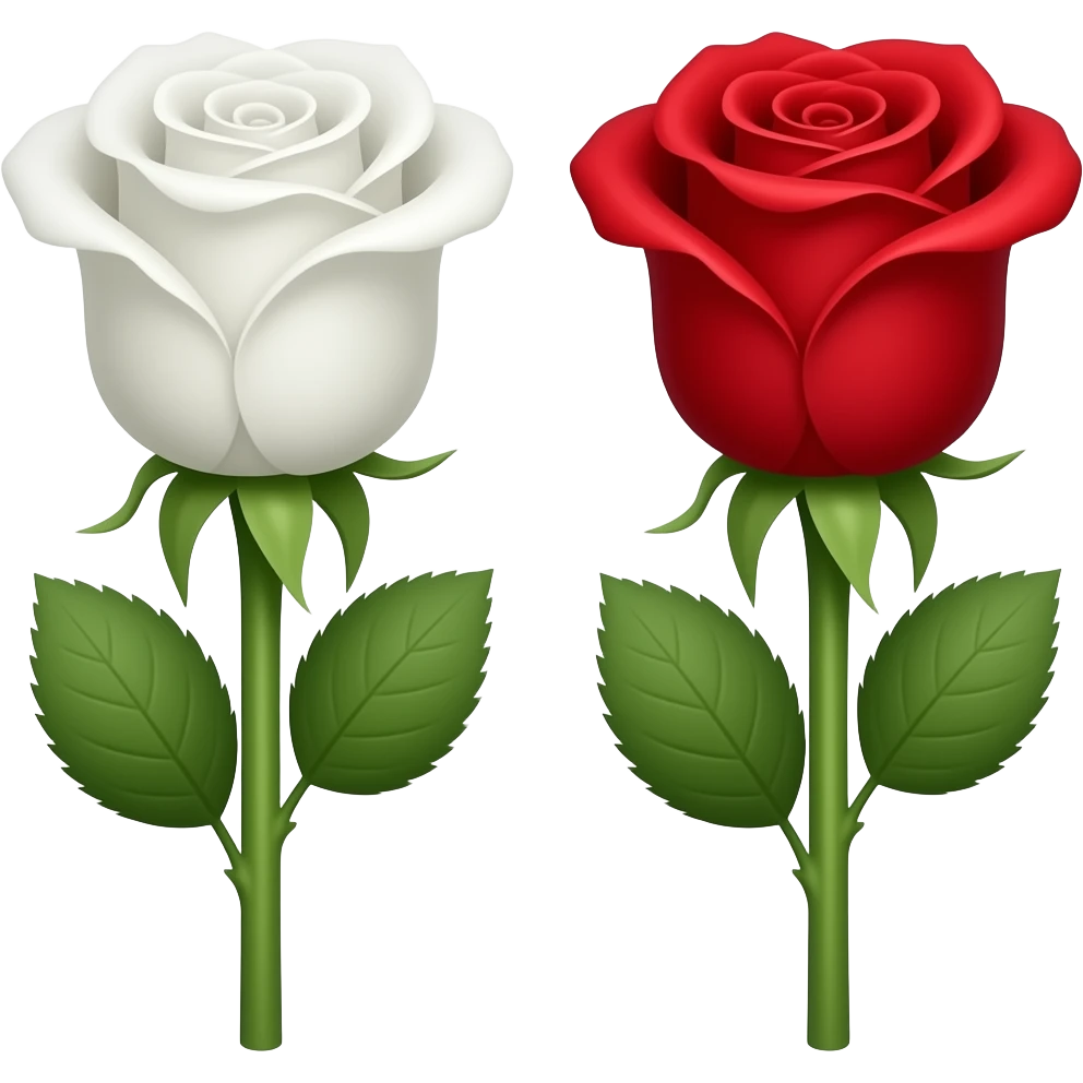 clavel blanco y otro rojo emoji