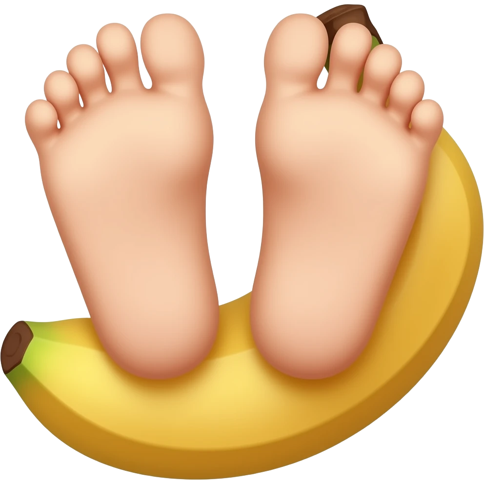 Soles of feet wrapped arpund banana emoji