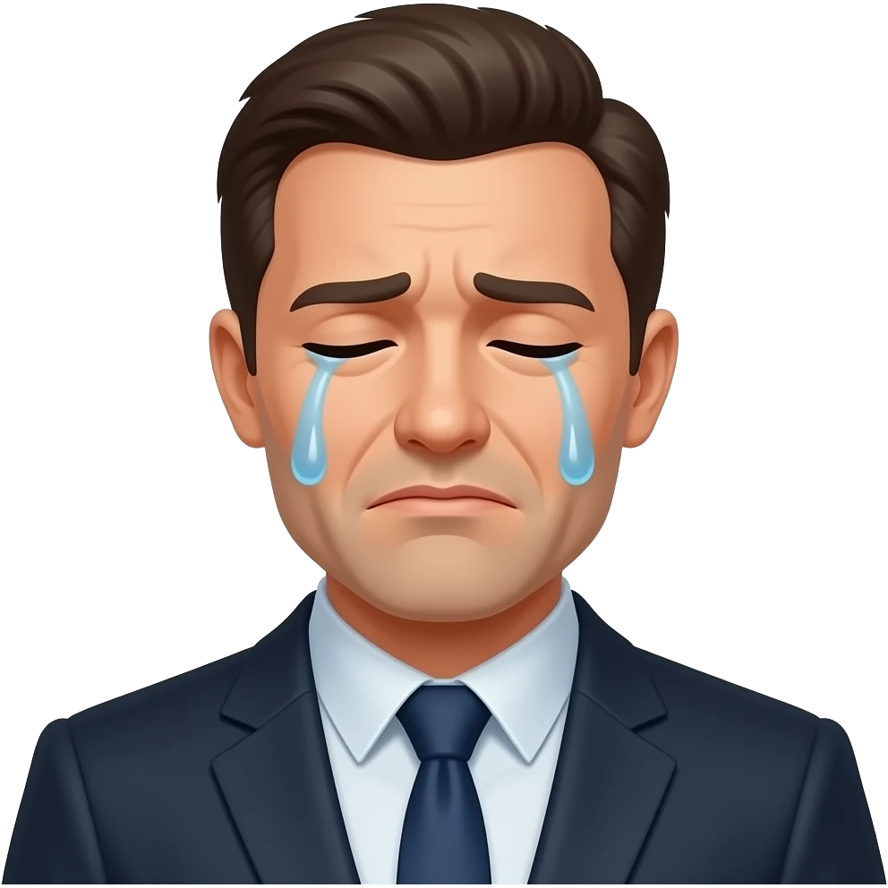 힘들어서 눈물을 보이는 사장님 emoji