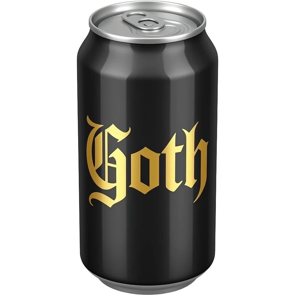 monster energy drink can with the word monster replaced with the word goth emoji