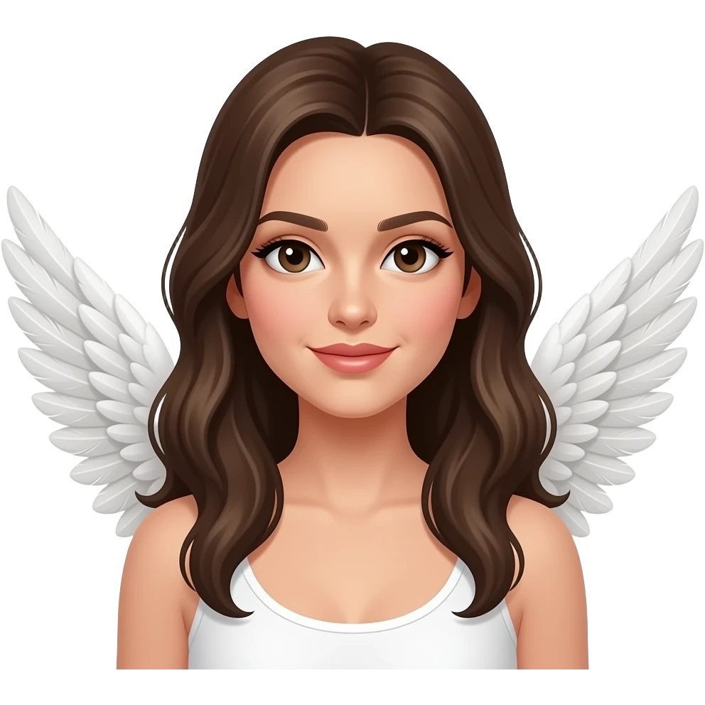 یه خانم با بال های سفید و استایل soft goth میخوام emoji
