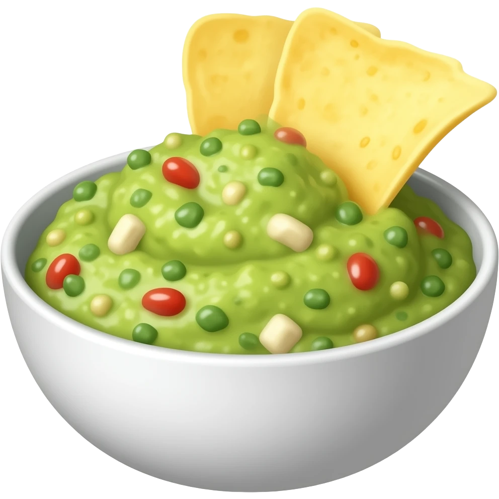 Guacamole with a chip in it emoji