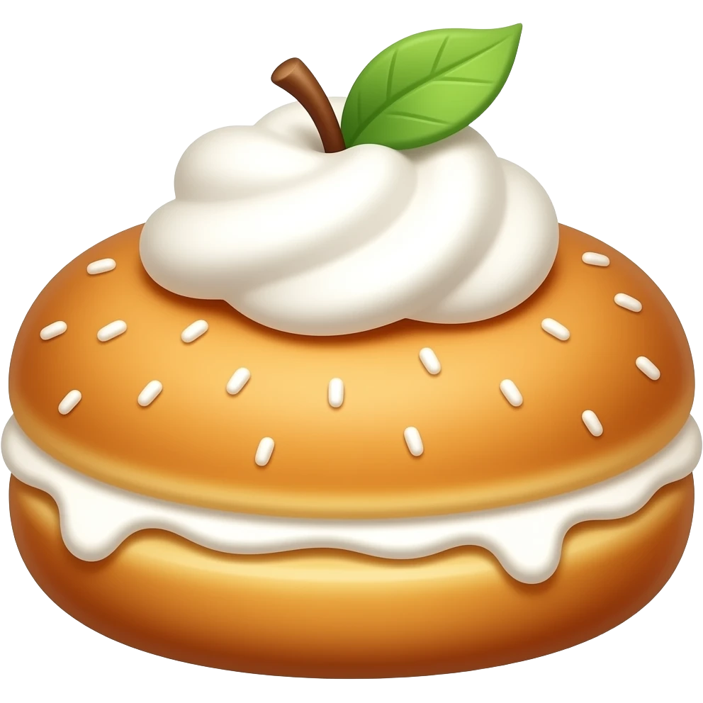 Beignet à la pomme et chantilly emoji