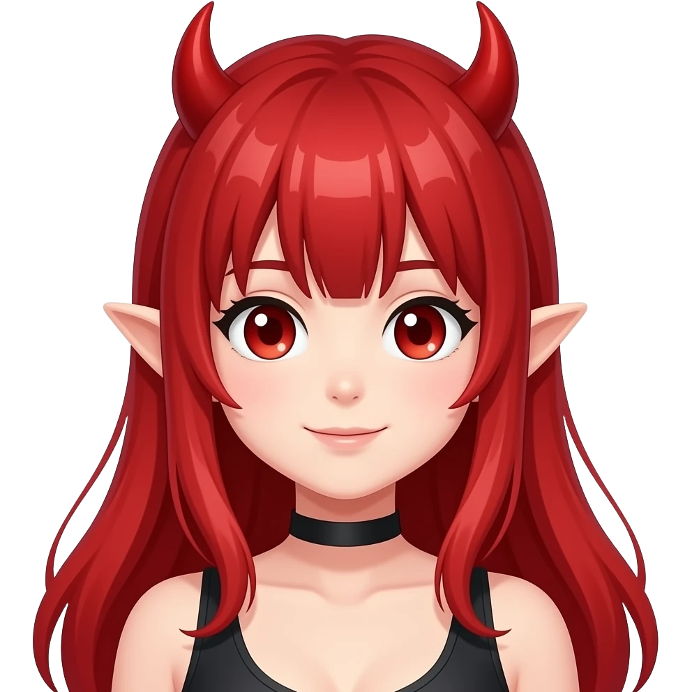 Red devil anime girl emoji